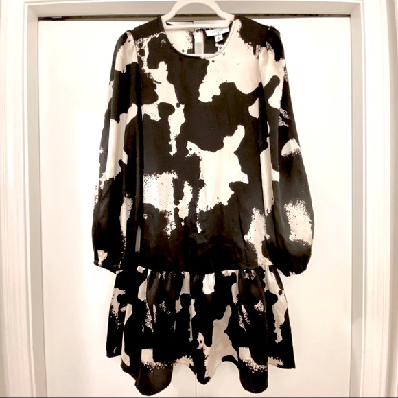 Alexis Black + White (Off-White) Long Sleeve Dress, M - Picture 2 of 16